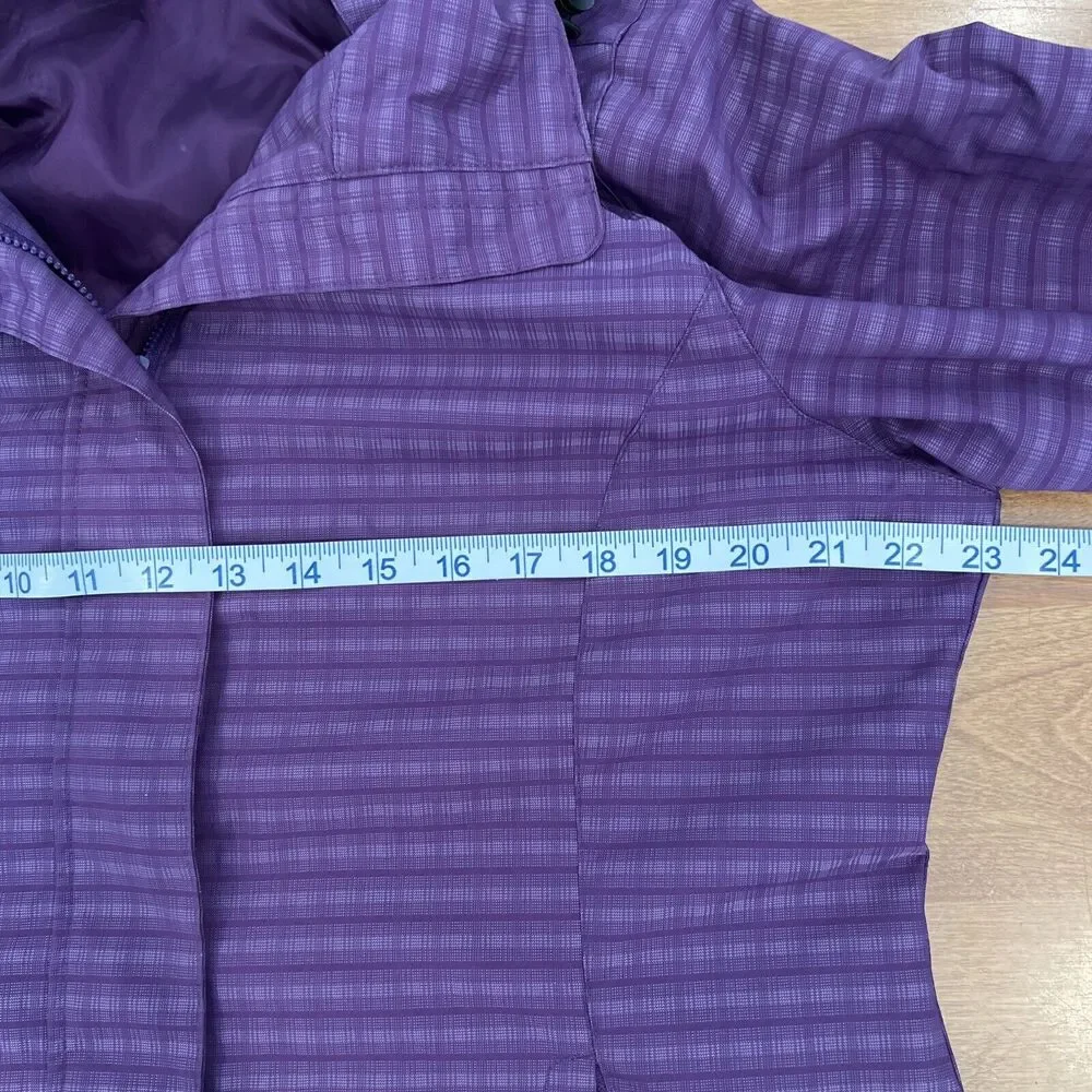 Tri Mountain Lightweight Jacket Women's Size Large Purple Gray Plaid EUC - Picture 3 of 11
